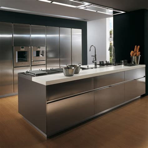 stainless steel finish for kitchen cabinets|modern stainless steel kitchen cabinets.